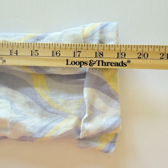 JM Collection Multicolor Linen Button 34 Sleeve Summer Comfy Artsy Shirt Top 14 - Picture 6 of 9